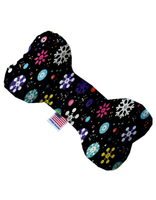 Smiley Snowflakes 10 Inch Canvas Bone Dog Toy