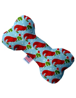 Christmas T-rex 10 Inch Canvas Bone Dog Toy