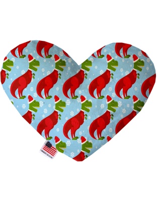 Christmas T-rex 6 Inch Canvas Heart Dog Toy