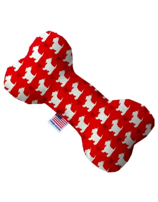 Christmas Westies 10 Inch Canvas Bone Dog Toy