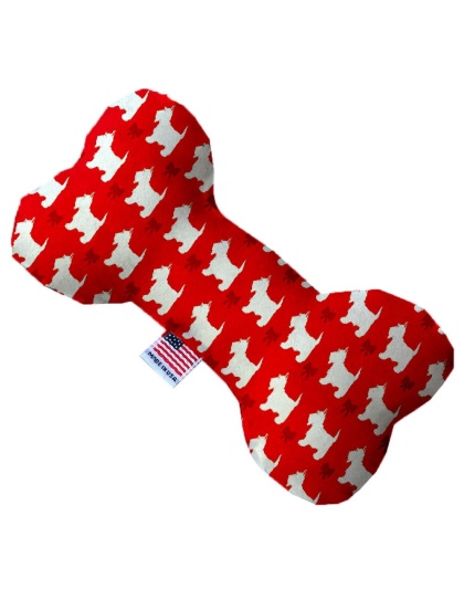 Christmas Westies 10 Inch Canvas Bone Dog Toy