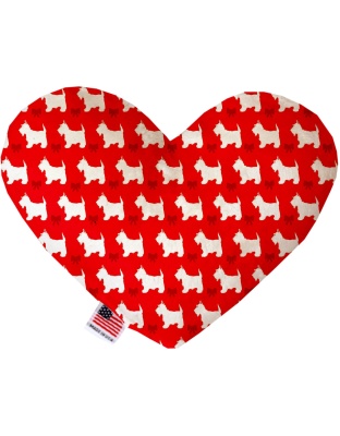 Christmas Westies 6 Inch Canvas Heart Dog Toy