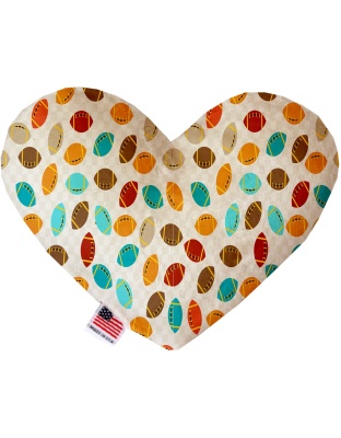 Football Frenzy 6 Inch Canvas Heart Dog Toy