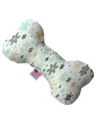 Vintage Snowflakes 10 Inch Canvas Bone Dog Toy