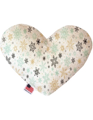 Vintage Snowflakes 6 Inch Canvas Heart Dog Toy