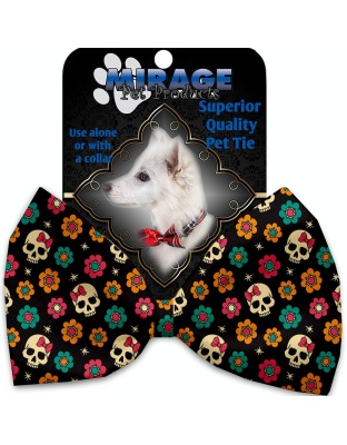 Sugar She Skulls Pet Bow Tie