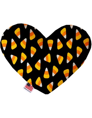 Candy Corn 6 Inch Canvas Heart Dog Toy