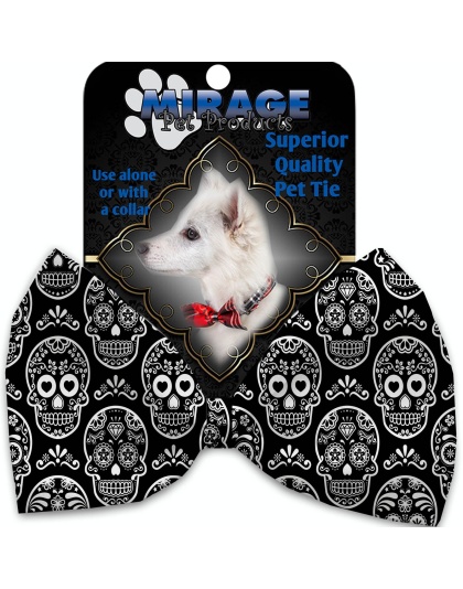 Classic Sugar Skulls Pet Bow Tie Collar Accessory with Velcro