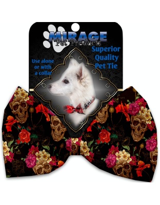 Tropical Skulls Pet Bow Tie Collar Accessory with Velcro