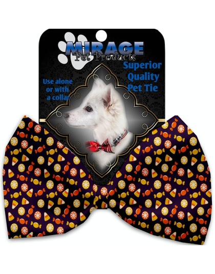 Halloween Candy Confetti Pet Bow Tie Collar Accessory with Velcro