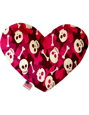 Pink Camo Skulls 6 Inch Canvas Heart Dog Toy