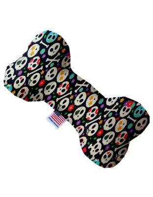 Dia de Los Muertos Skulls 10 Inch Canvas Bone Dog Toy
