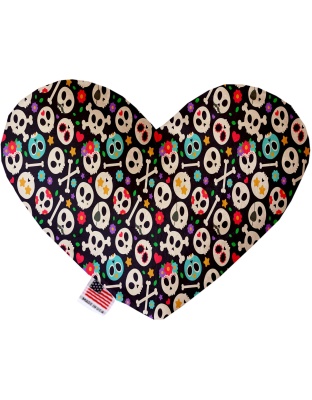 Dia de Los Muertos Skulls 6 Inch Heart Dog Toy