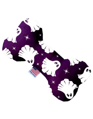 Ghosts on Purple 10 Inch Canvas Bone Dog Toy