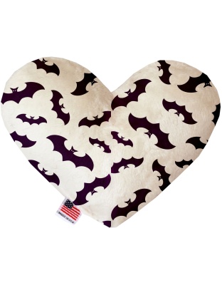 Purple Bats 6 Inch Canvas Heart Dog Toy