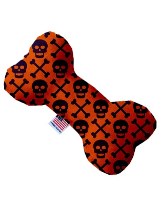 Purple Skulls 10 Inch Canvas Bone Dog Toy