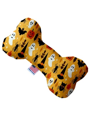Happy Halloween 10 Inch Canvas Bone Dog Toy