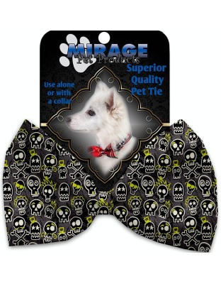 Skater Skulls Pet Bow Tie Collar Accessory with Velcro