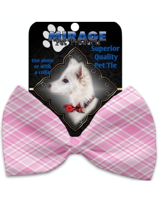 Cupid Pink Plaid Pet Bow Tie