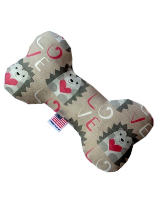 Hedgehog Love 10 inch Canvas Bone Dog Toy