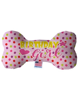 Birthday Girl 10 inch Fluffy Bone Dog Toy