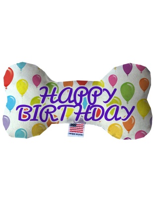 Happy Birthday Balloons 10 inch Fluffy Bone Dog Toy
