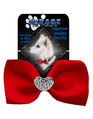 Crystal Heart Widget Pet Bowtie Red