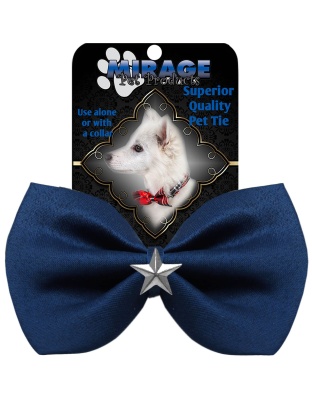 Silver Star Widget Pet Bowtie Navy Blue