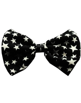 Dog Bow Tie Black and White Stars