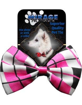 Dog Bow Tie Plaid Pink