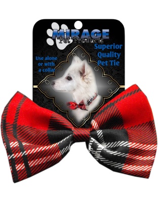 Dog Bow Tie Plaid Red