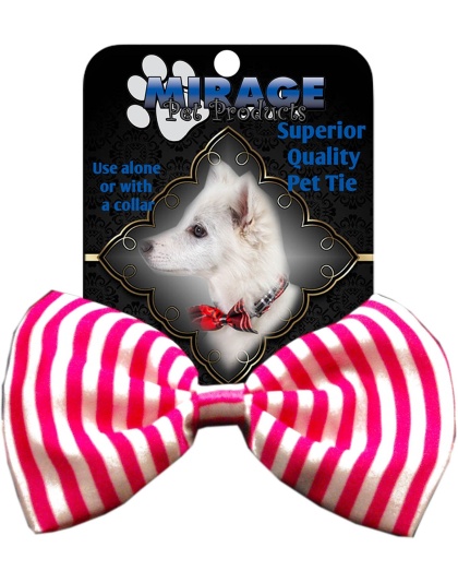 Dog Bow Tie Stripes Pink