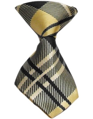 Dog Neck Tie Plaid Cream