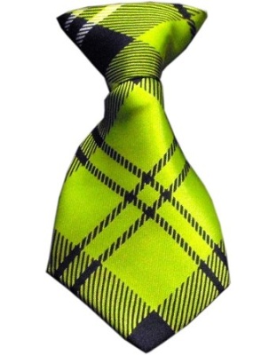 Dog Neck Tie Plaid Lime