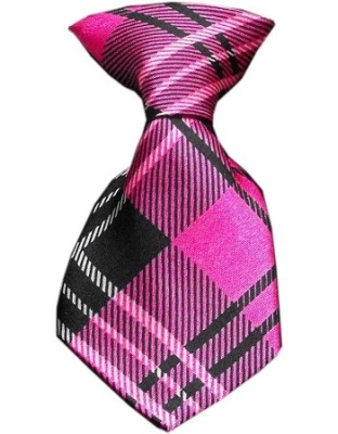 Dog Neck Tie Plaid Pink