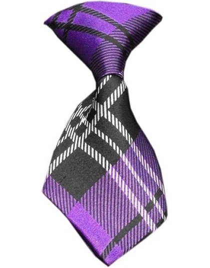 Dog Neck Tie Plaid Purple