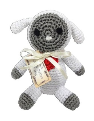 Knit Knacks Fleece the Lamb Organic Cotton Small Dog Toy