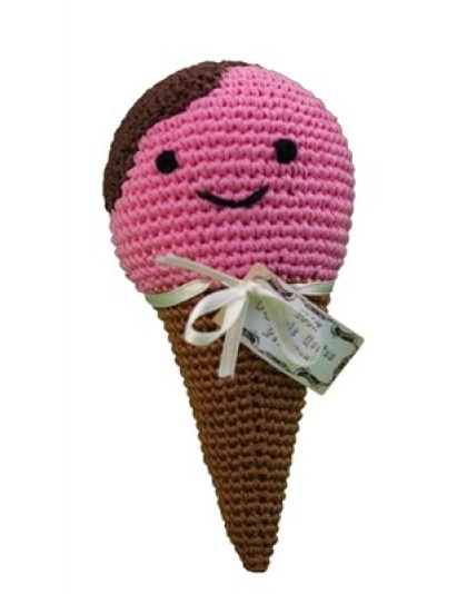 Knit Knacks Scoop the Ice Cream Cone Organic Cotton Small Dog Toy