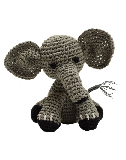 Knit Knacks Bubbles the Baby Elephant Organic Cotton Small Dog Toy