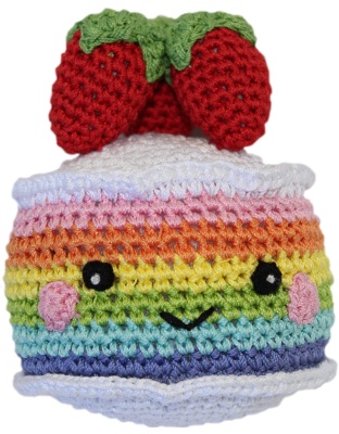 Knit Knacks Rainbow Cake Organic Cotton Small Dog Toy