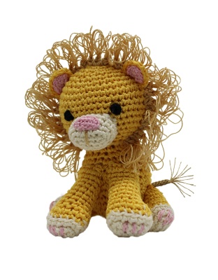 Knit Knacks King Cuddles the Lion Organic Cotton Small Dog Toy