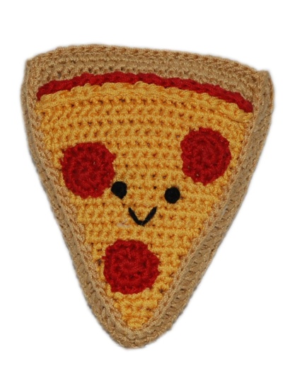 Knit Knacks Pizza Organic Cotton Small Dog Toy