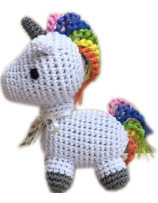 Knit Knacks Mystic the Magic Unicorn Organic Cotton Small Dog Toy