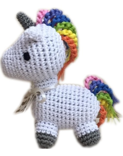 Knit Knacks Mystic the Magic Unicorn Organic Cotton Small Dog Toy
