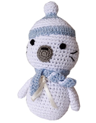 Knit Knacks Sammy the Seal Organic Cotton Small Dog Toy