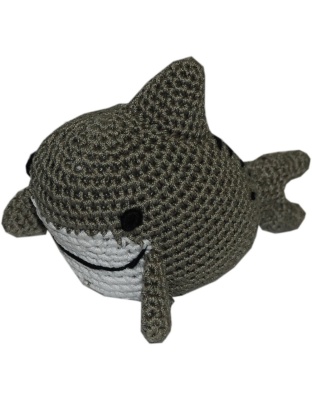 Knit Knacks Shark Organic Cotton Small Dog Toy