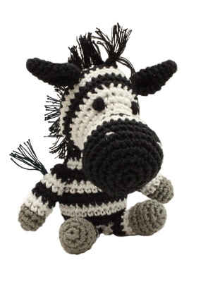 Knit Knacks Zsa Zsa the Zebra Organic Cotton Small Dog Toy