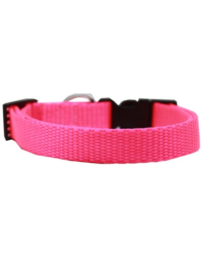 Plain Nylon Cat Safety Collar Hot Pink