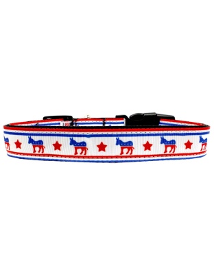 Political Nylon Democrat Dog Collar Large