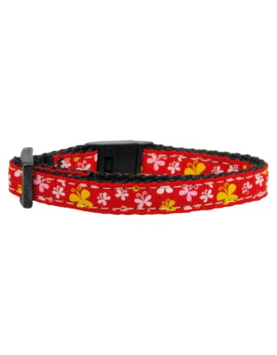 Butterfly Nylon Ribbon Collar Red Cat Safety